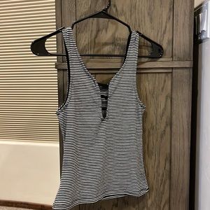 Striped ribbed tank, size small